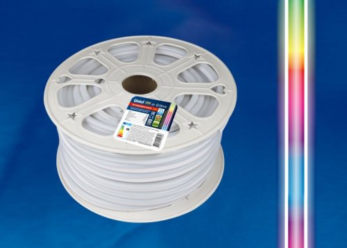 Светодиодная лента 220В Uniel ULS-N22-5050-80LED/mm-IP67-220V-10W/m-DW 10Вт NEON RGB картинка 
